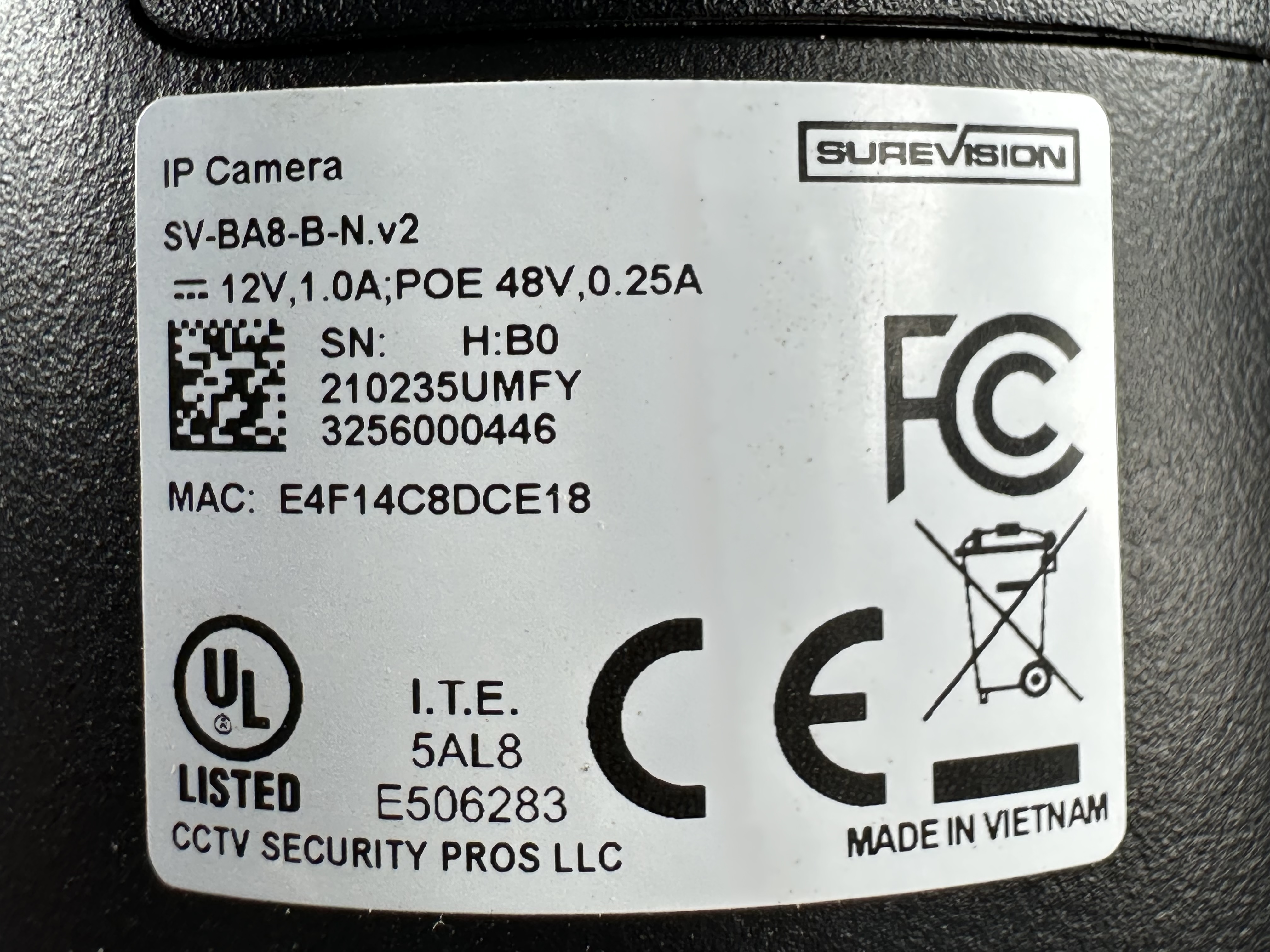 (SV-BA8-B-N) Green Line - 4K Infrared Bullet IP Camera / BS1040