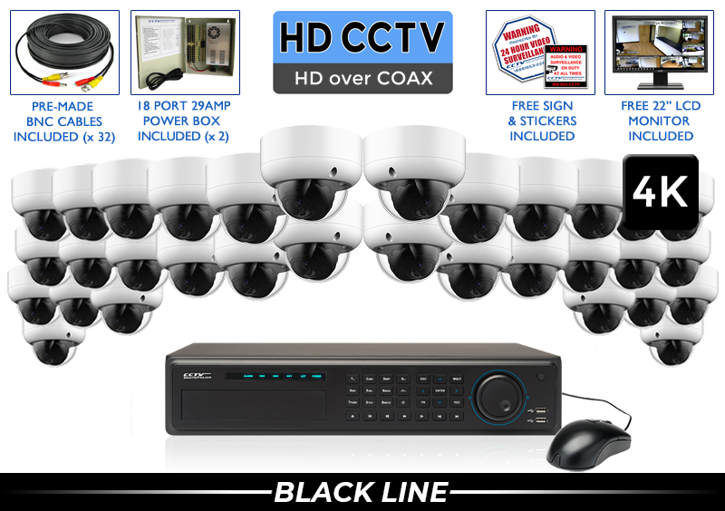 EXTREME Series (4K) Camera System with 32 Motorized Vandal Dome Cameras / 32XTRCVIAD8-S EXTREME Series (4K) Camera System with 32 Motorized Vandal Dome Cameras / 32XTRCVIAD8-S