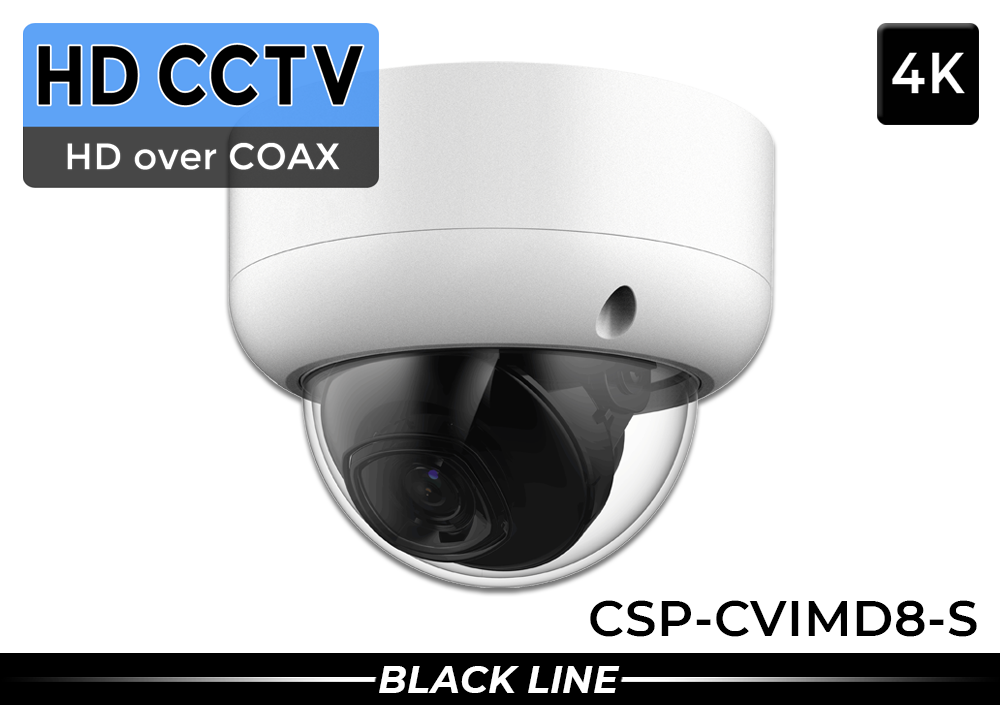 4K Ultra High Definition CCTV System with 2 Vandal Dome Cameras / 2PROCVIMD8-S