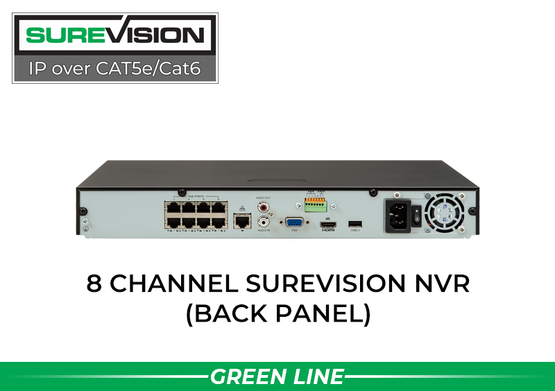 Back of POE Network Video Recorder - Supports an 8 Channel IP NVR System