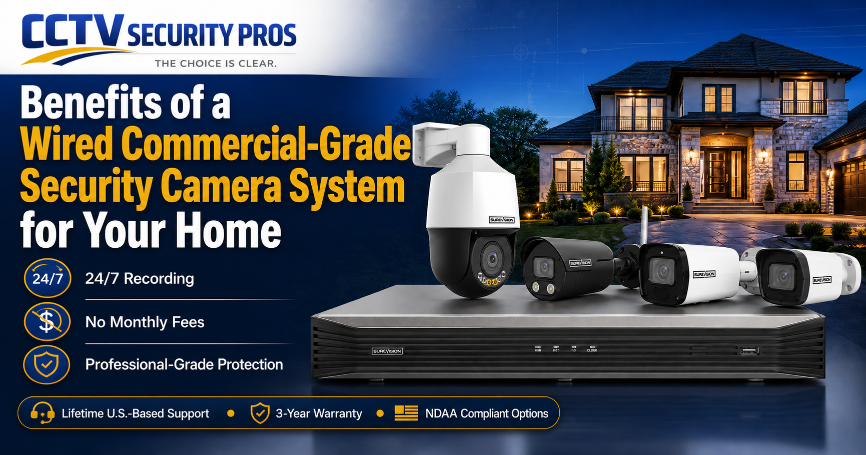 Benefits of a Wired Commercial-Grade Security Camera System for Your Home