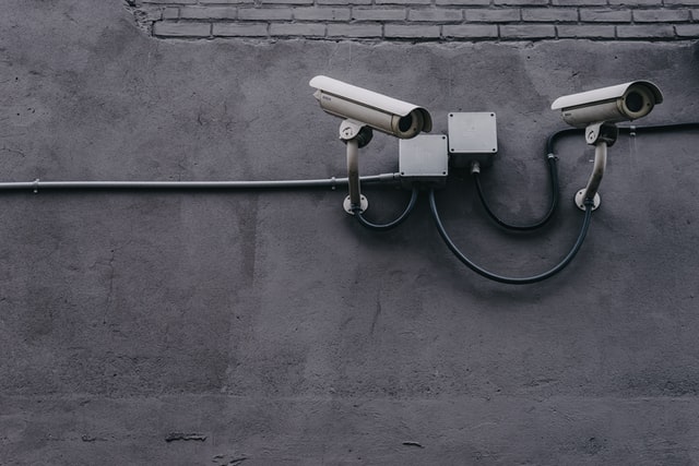 security cameras mounted on a wall