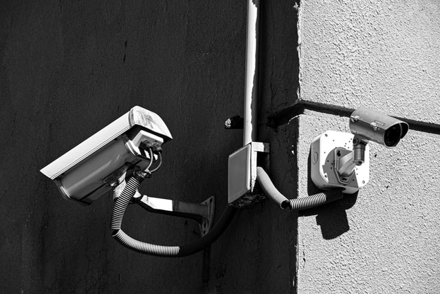 Security cameras on a corner