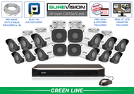 Security Camera System with NVR - 16 2MP IP Cameras  / 16IPBE2-N