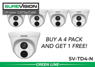 BUY 4 GET 1 FREE SUREVISION CAMERA PROMO - Outdoor IP Dome Security Camera with Night Vision - Wide Angle Lens  - Microphone