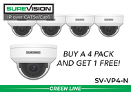 BUY 4 GET 1 FREE SUREVISION CAMERA PROMO - IP Dome Security Camera  100 Foot Color Night Vision - Wide Angle Lens