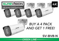 BUY 4 GET 1 FREE SUREVISION CAMERA PROMO - Security Camera Bundle - IP Security Camera 4K - Motorized Bullet