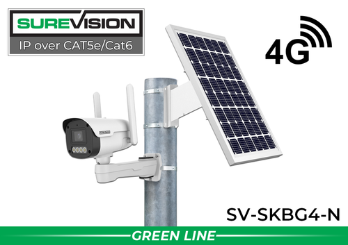 SureVision commercial solar 4G LTE security camera system with panel and battery