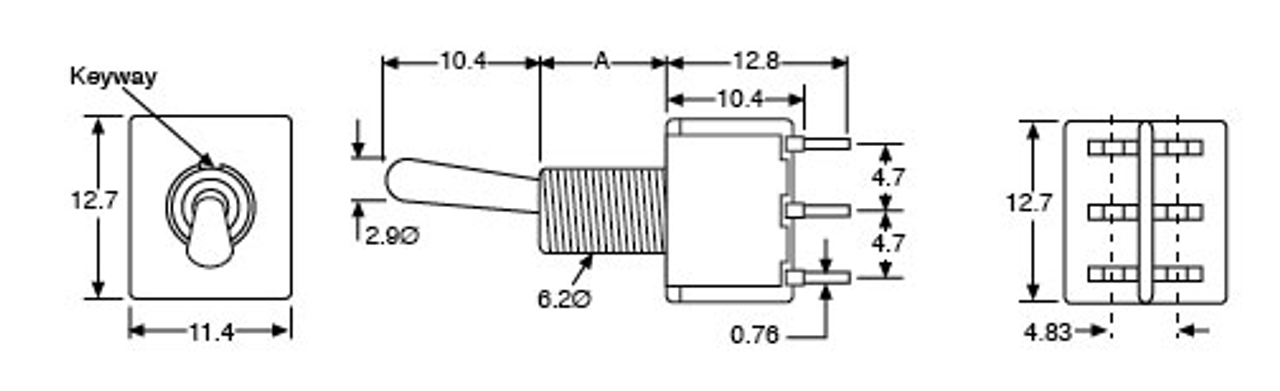 Salecom Mini Toggle DPDT Switch 2 Position