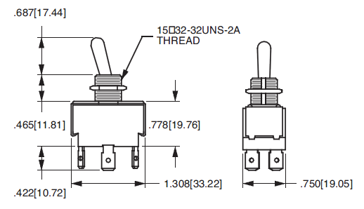 Carling Toggle DPST Switch 