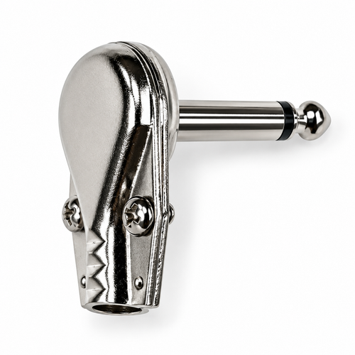Switchcraft Style 6.35mm 1/4" Right Angle Mono Jack Plug – Heavy Duty Metal