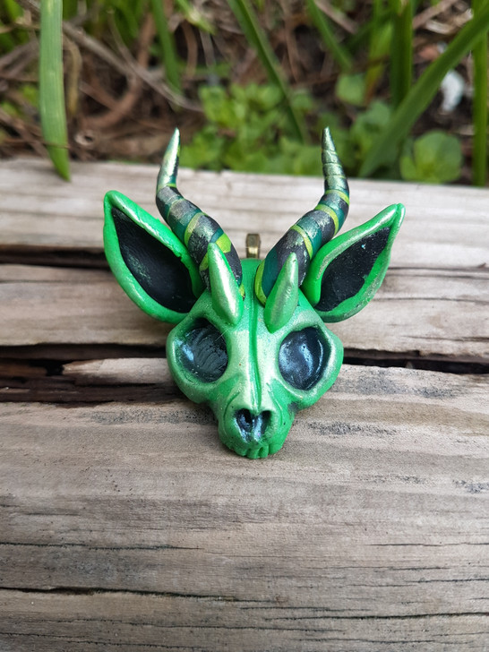 Demon Cat Skull Green Sap