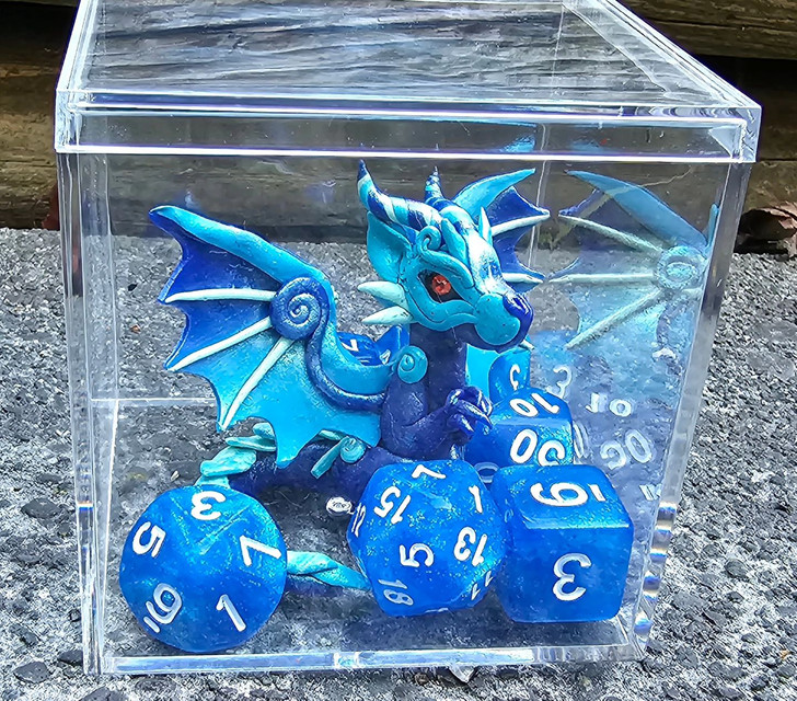 Dragon Guardian with Dice Set Stormy Blue