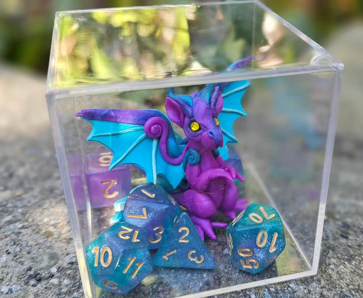 Dragon Guardian with Dice Set Blue Purple
