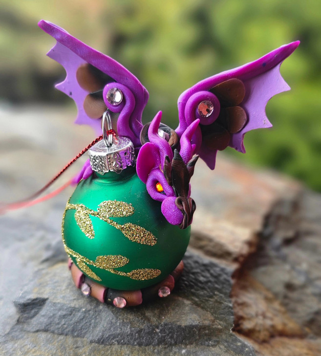 Dragon Ornament Purple Brown
