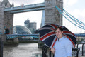 Union Jack double cover Folding umbrella - lifestyle shot Tower Bridge London Union Jack double cover Folding umbrella - lifestyle shot Tower Bridge London