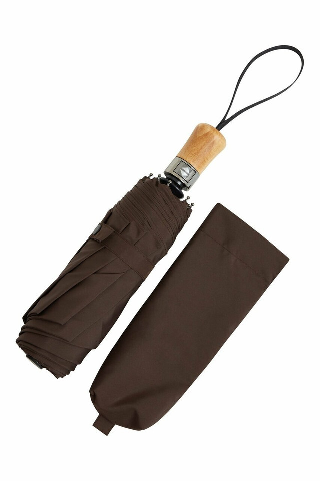 Small auto-open auto-close  folding umbrella - Brown