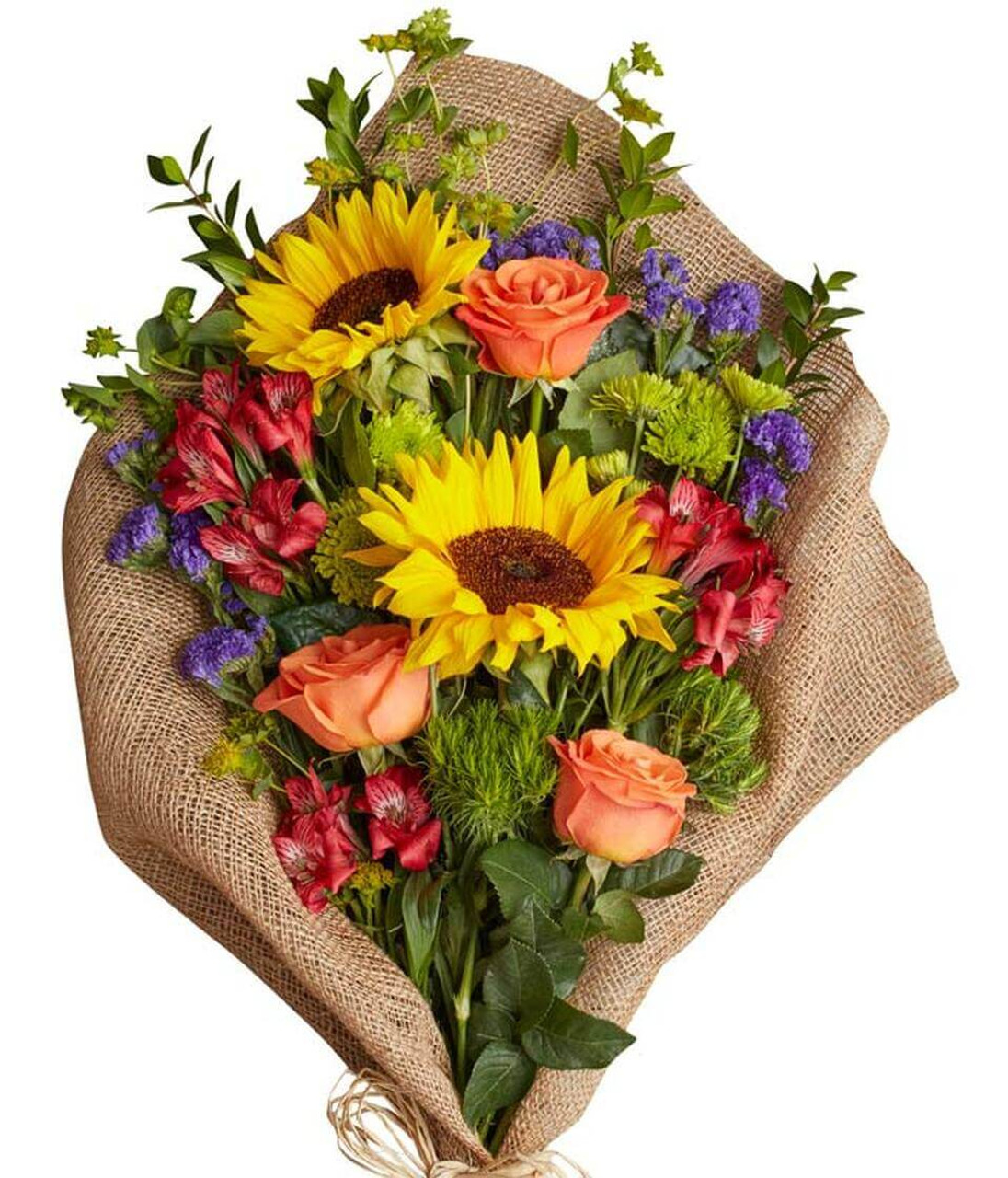 Beautiful flower bouquet wrapped in brown paper. Cute cards