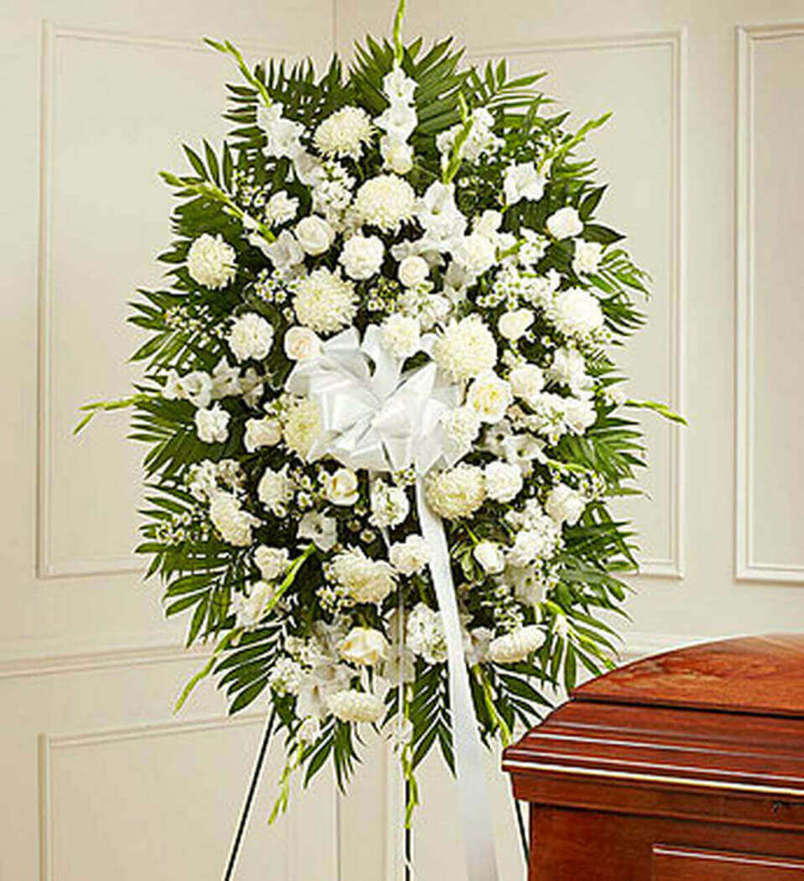 Blue & White Sympathy Standing Spray Extra Large by 1-800 Flowers