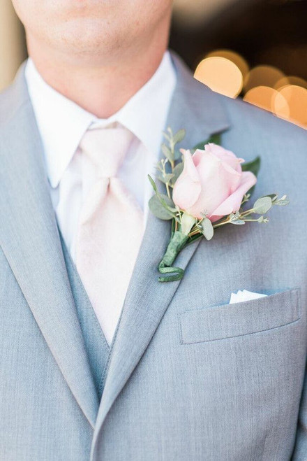 Classic Pink Rose Boutonniere 