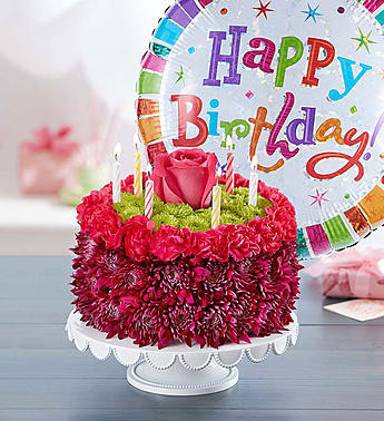 birthday wishes flower cake purple conroy s flowers