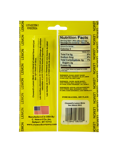 Choward's Lemon Mint individually wrapped 3oz. package