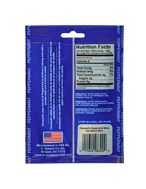 Choward's Peppermint Mints individually wrapped 3oz. package