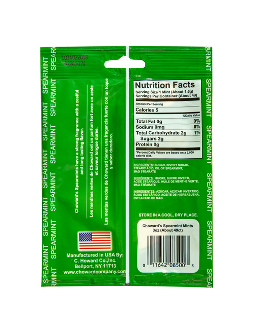 Choward's Spearmint Mints individually wrapped 3oz. package