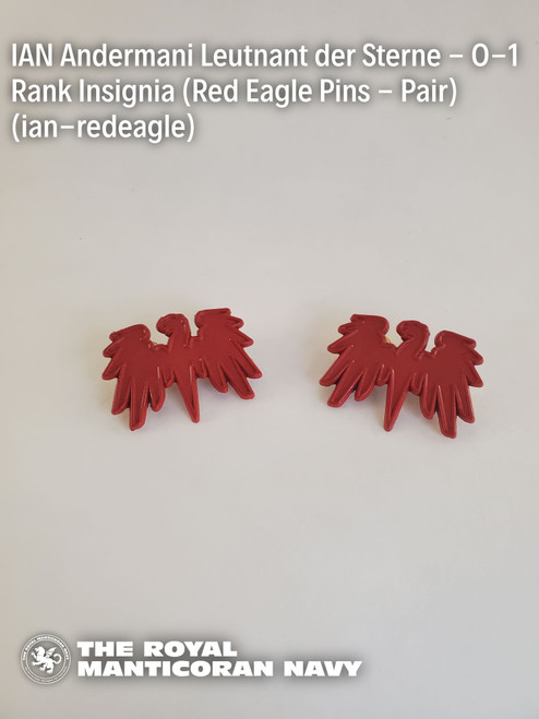 IAN Andermani Leutnant der Sterne - O-1 Rank Insignia (Red Eagle Pins - Pair) IAN Andermani Leutnant der Sterne - O-1 Rank Insignia (Red Eagle Pins - Pair)