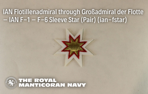 IAN Flotillenadmiral through Großadmiral der Flotte – IAN F-1 – F-6 Sleeve Star (Pair) IAN Flotillenadmiral through Großadmiral der Flotte – IAN F-1 – F-6 Sleeve Star (Pair)