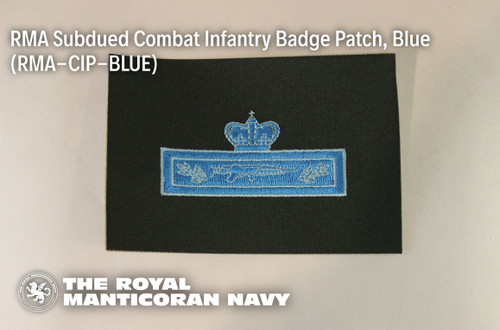RMA Subdued Combat Infantry Badge Patch, Blue