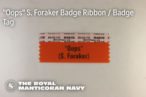 Oops. S. Foracker Badge Ribbon / Badge Tag (25 items)
