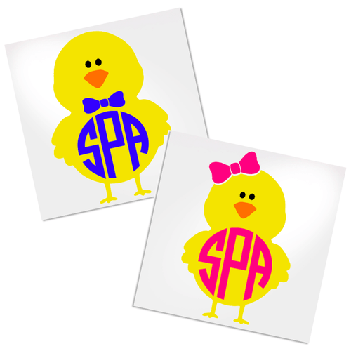Baby Chicken Monogram for hard, smooth surfaces.