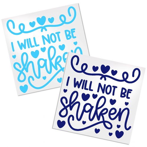 I Will Not Be Shaken Decal is perfect for anyone who is religious and wants to decorate their cup, car or laptop.  This decal will work for any hard, smooth surface.
