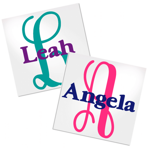 Cursive Letter with First Name decal design - perfect for any cup, tumbler, water bottle, etc.