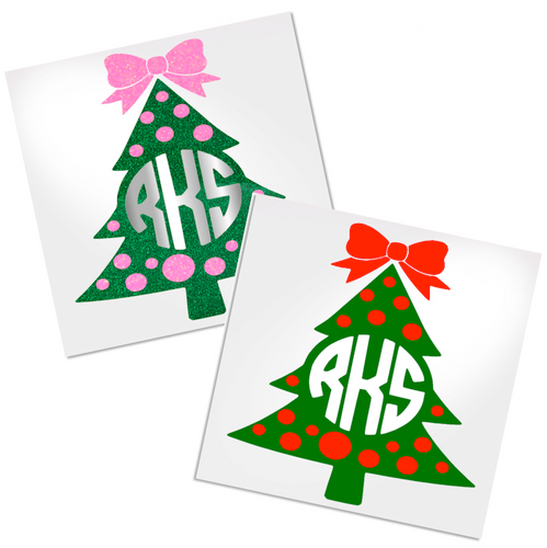 Christmas Tree Monogram to decorate any hard, smooth surface (such as a cup, laptop or even a car window, etc).