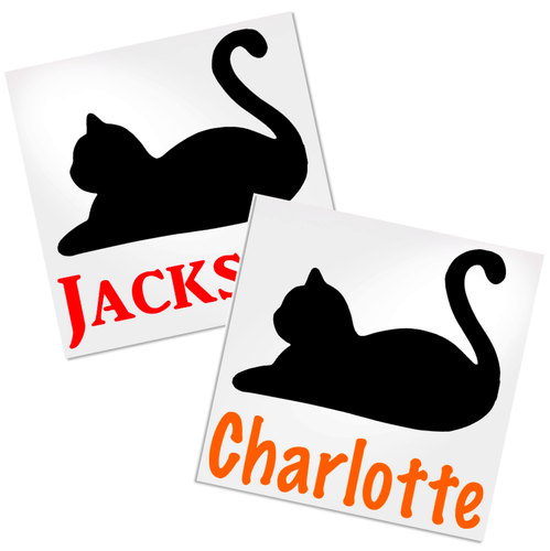 Black Cat Halloween Decal for cup, car or laptop.