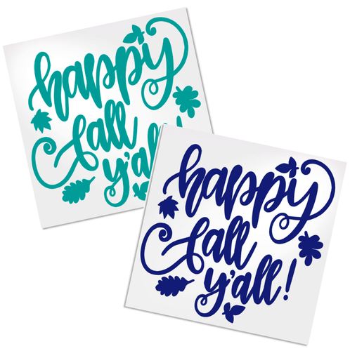 Happy Fall Y'all decal for any hard, smooth surface.