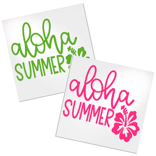 Aloha Summer decal for cup, tumbler, Yeti, water bottle, laptop or car decal.