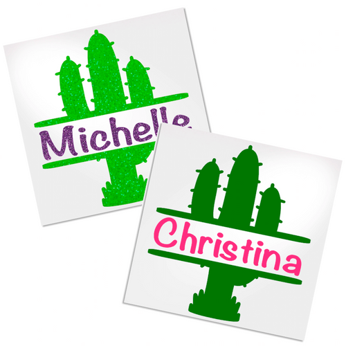 Personalized cactus decal with name for any hard, smooth surface.