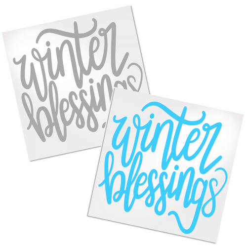 Winter Blessings decals for any hard, smooth surface.