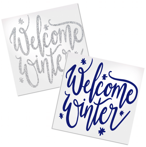 Welcome Winter decal for any hard, smooth surface.