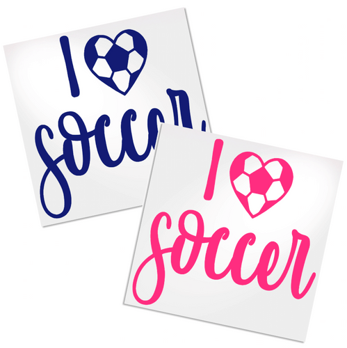 I Love Soccer decal for any hard, smooth surface.