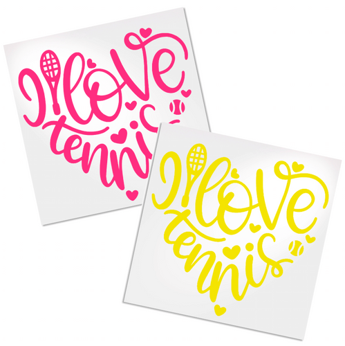 I Love Tennis Heart decal for any hard, smooth surface.  Great for water bottle, cups, tumblers, Yetis, car windows and so much more.