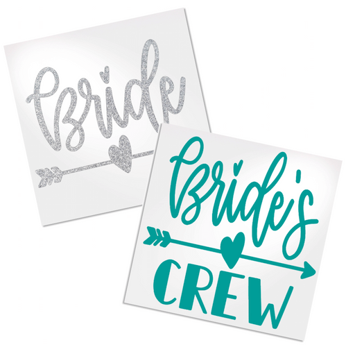 Bride's Crew decal for any hard, smooth surface.