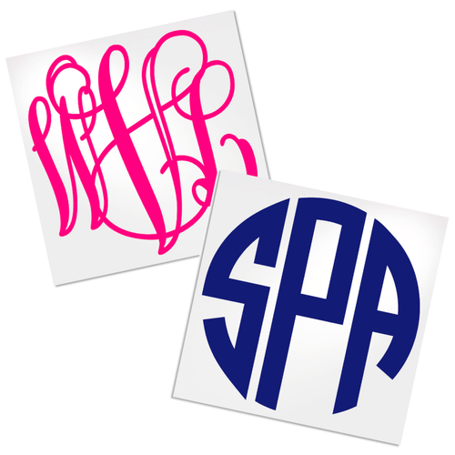 Monogram Decals for cup, tumbler, laptop or car decal.