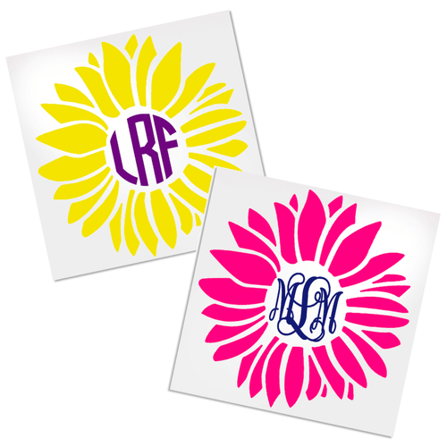 Flower Monogram Decal will work on any hard, smooth surface.