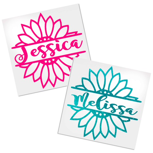 Outline Flower Decal for hard, smooth surface.