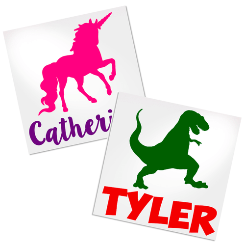 Animal with Name vinyl decal design