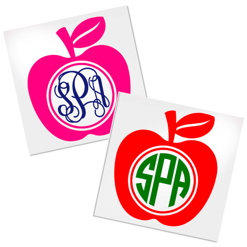 Monogram Apple vinyl decal design